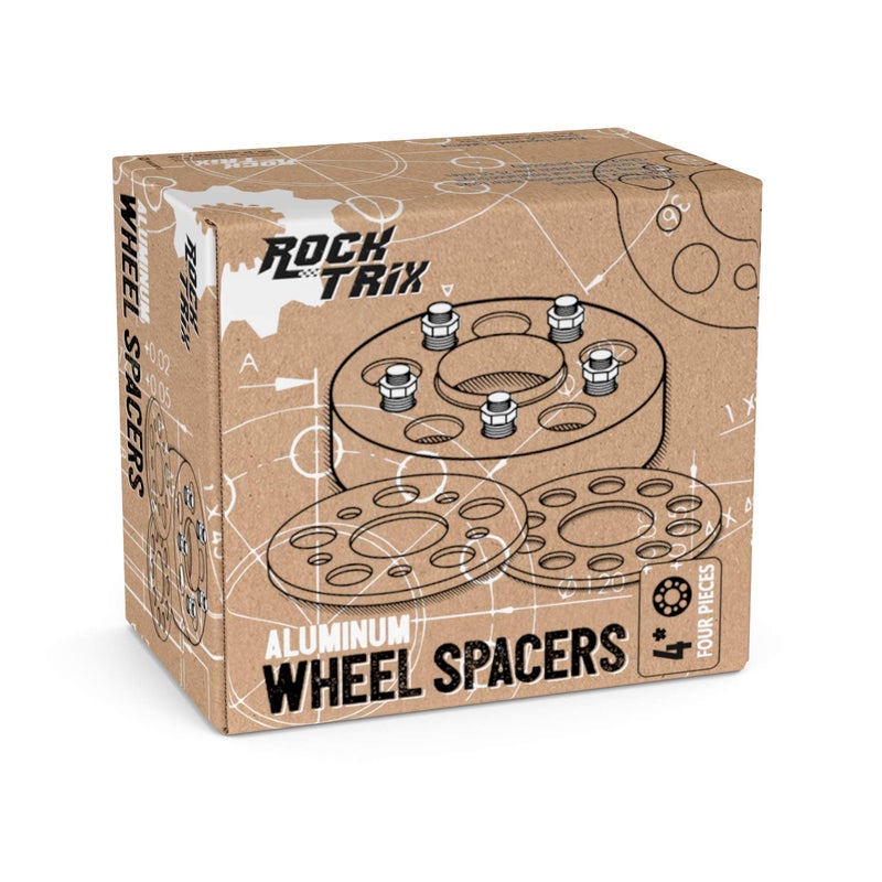 RockTrix 4x4 Wheel Spacers, 2 inch Thick Golf Car Wheel Spacers Compatible with Yamaha Carts Adventurer Drive Fairway, M12x1.25 Studs Nuts, 4x101.6 Silver Adapters, 68.55 Hub Bore, Set of 4 - Image 2